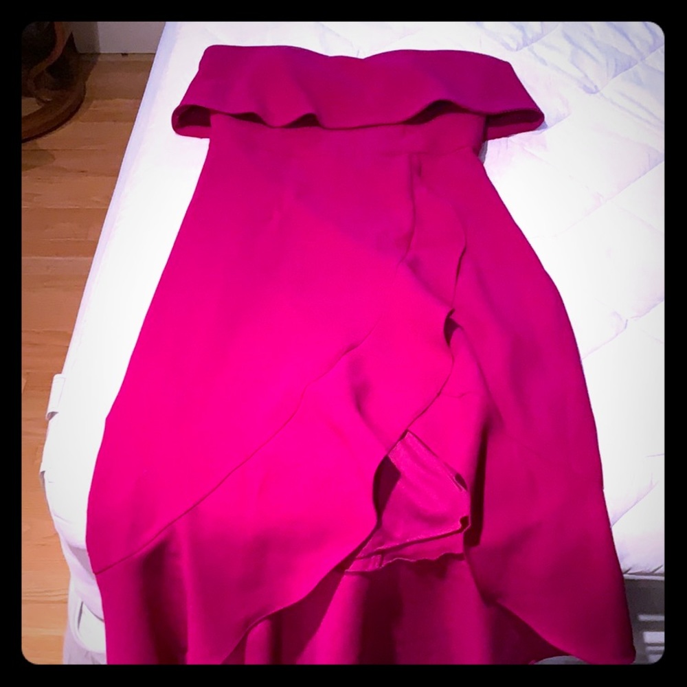 Xscape purple strapless cocktail dress!